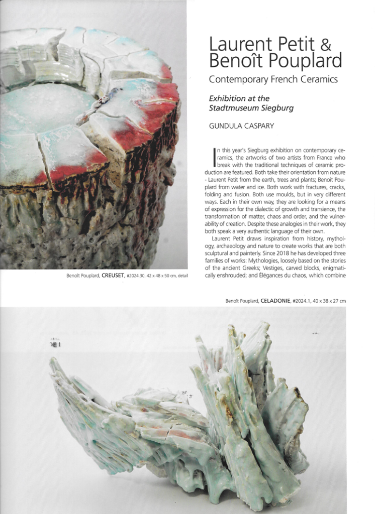 Article de la revue New Ceramics de l'exposition de Siegburg - 2024